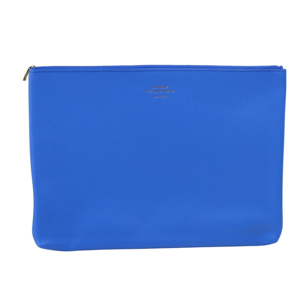 Delfonics Quitterie Pouch: 10.4 in. x 7.4 in. (Blue) large